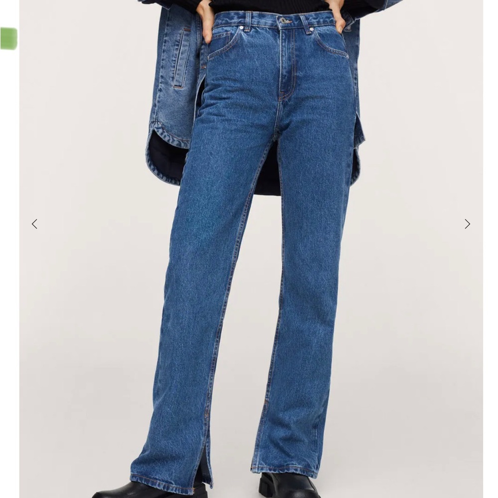 NWT Mango High-waist straight jeans with slit